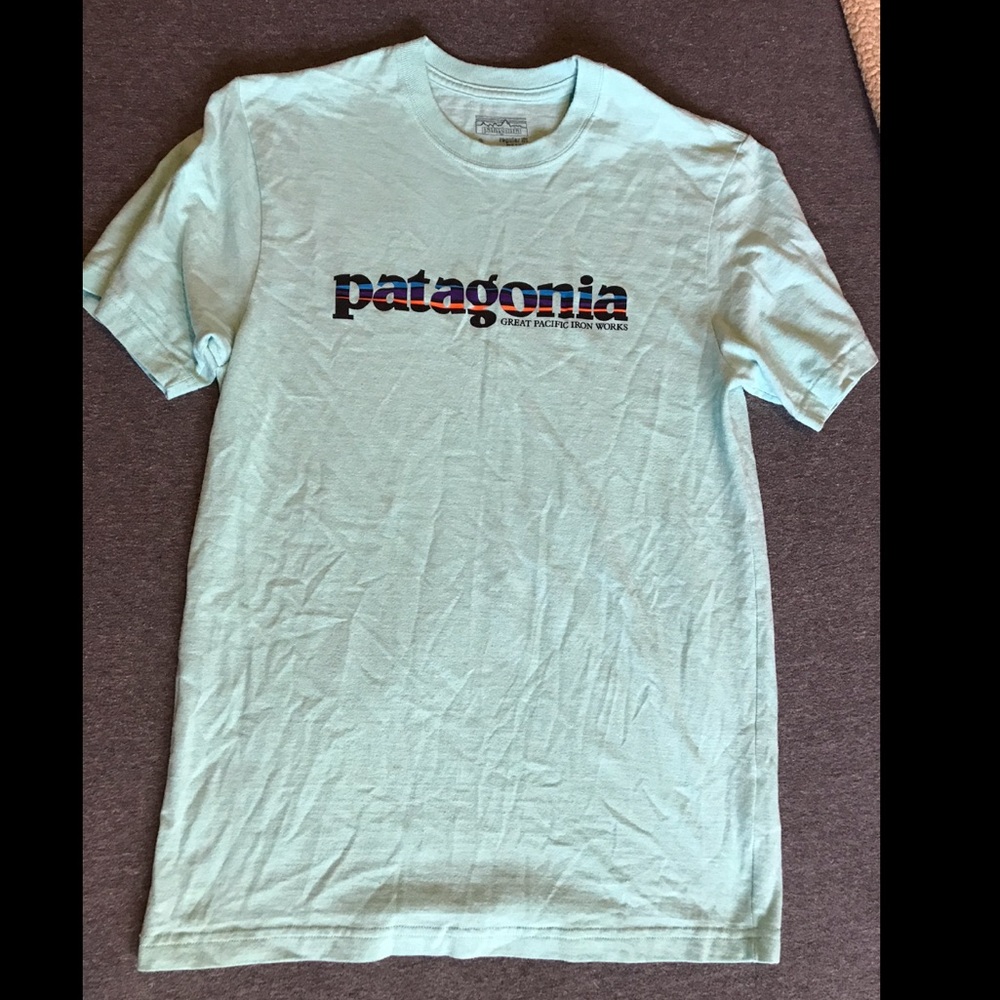Mint green Patagonia tee shirt